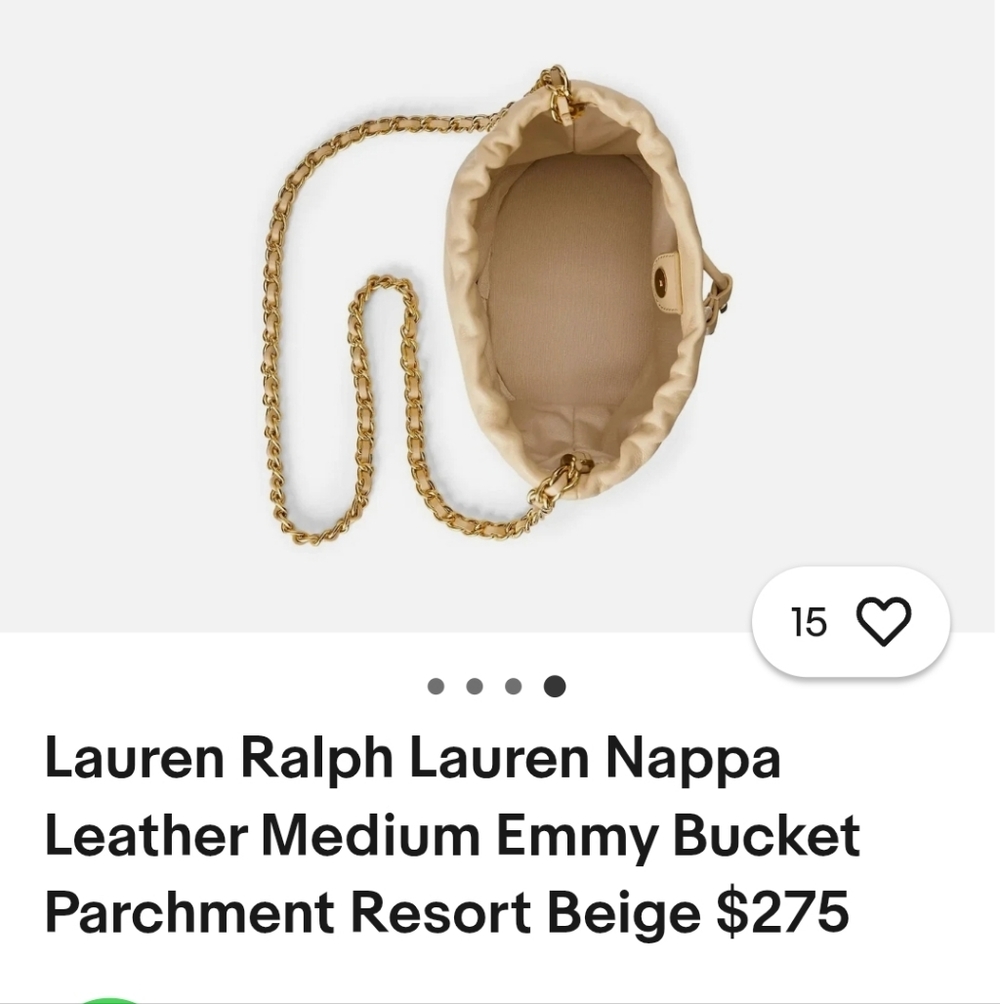 Ralph Lauren Beige Leather Bucket Bag/ Excellent Condition! - Picture 2 of 8